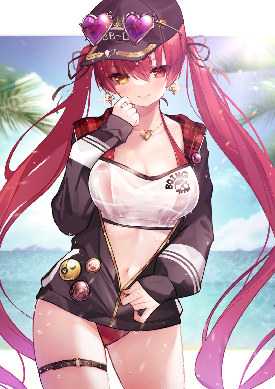 Tauta Meshia8787 Hololive Houshou Marine Bikini Garter Heterochromia